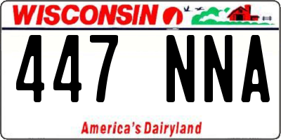 WI license plate 447NNA