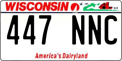 WI license plate 447NNC
