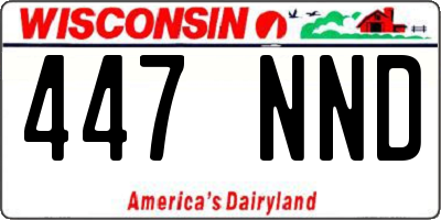 WI license plate 447NND