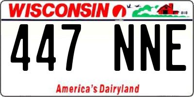 WI license plate 447NNE