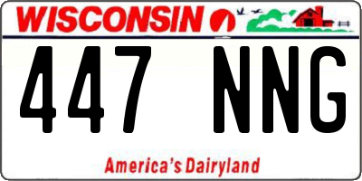 WI license plate 447NNG