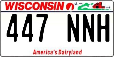 WI license plate 447NNH