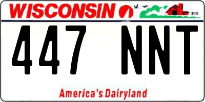 WI license plate 447NNT