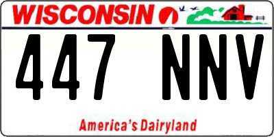 WI license plate 447NNV