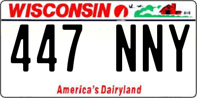 WI license plate 447NNY
