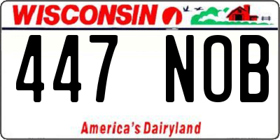WI license plate 447NOB