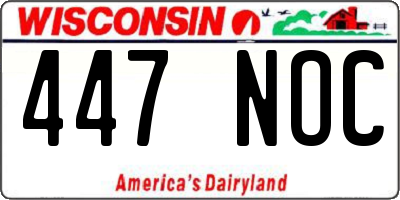 WI license plate 447NOC