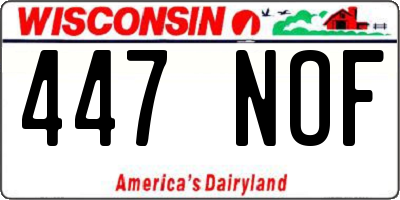 WI license plate 447NOF