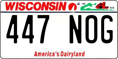 WI license plate 447NOG