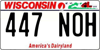 WI license plate 447NOH
