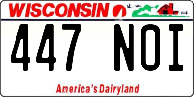 WI license plate 447NOI