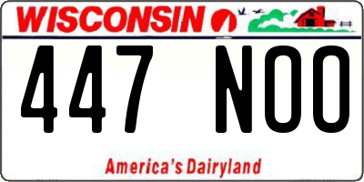 WI license plate 447NOO