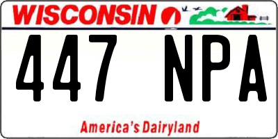 WI license plate 447NPA