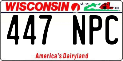 WI license plate 447NPC