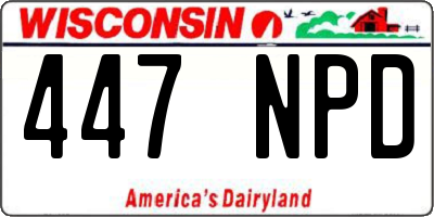WI license plate 447NPD