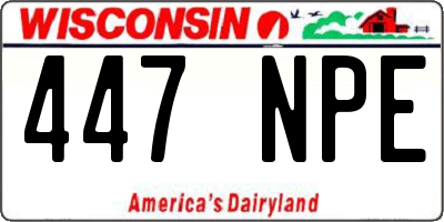 WI license plate 447NPE