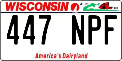 WI license plate 447NPF