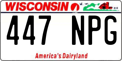 WI license plate 447NPG