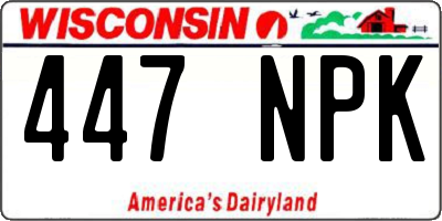 WI license plate 447NPK