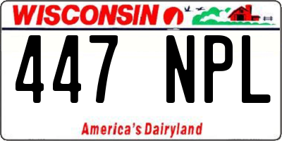 WI license plate 447NPL