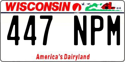 WI license plate 447NPM