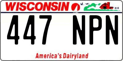 WI license plate 447NPN