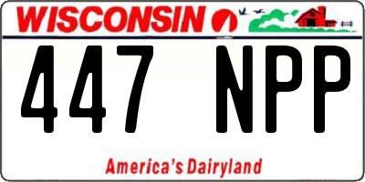 WI license plate 447NPP