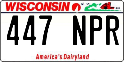 WI license plate 447NPR