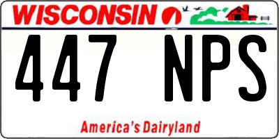 WI license plate 447NPS