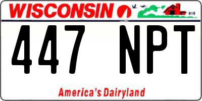 WI license plate 447NPT