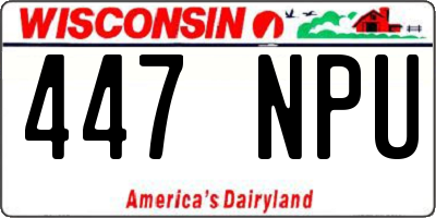 WI license plate 447NPU