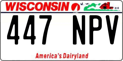WI license plate 447NPV