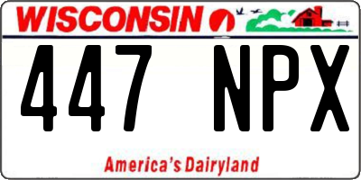 WI license plate 447NPX