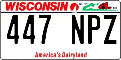 WI license plate 447NPZ