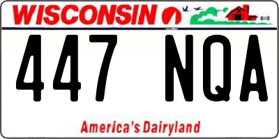 WI license plate 447NQA
