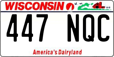 WI license plate 447NQC