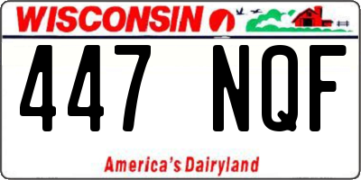 WI license plate 447NQF