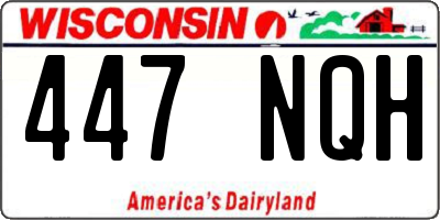 WI license plate 447NQH