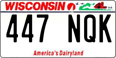 WI license plate 447NQK