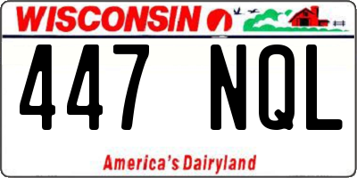 WI license plate 447NQL