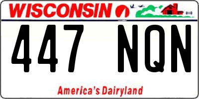 WI license plate 447NQN