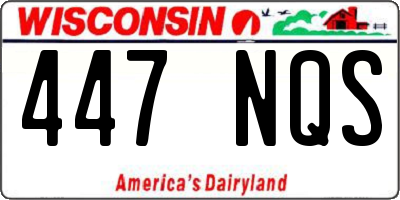 WI license plate 447NQS
