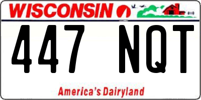 WI license plate 447NQT