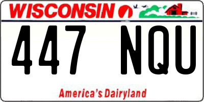 WI license plate 447NQU