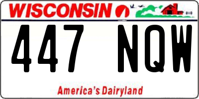 WI license plate 447NQW