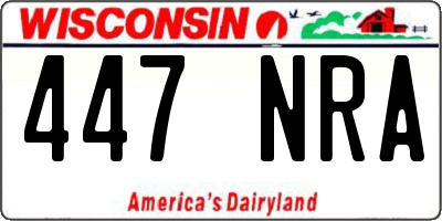 WI license plate 447NRA