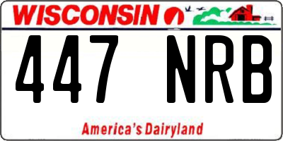 WI license plate 447NRB