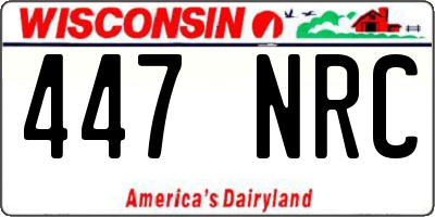 WI license plate 447NRC