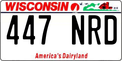 WI license plate 447NRD