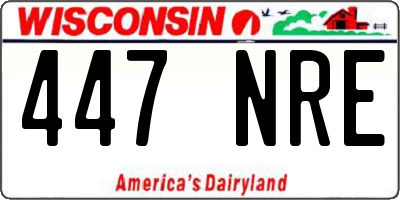 WI license plate 447NRE